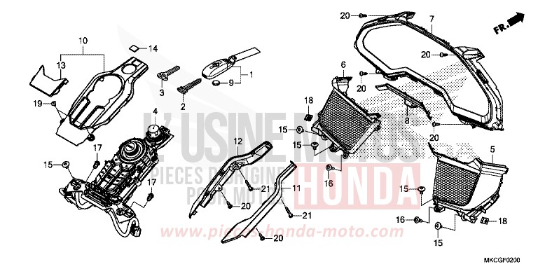 METER PANEL/SWITCH PANEL/KEY SET for Gold Wing CANDY ARDENT RED (R367B) from 2020